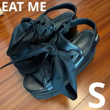 새상품급 EATME 빅 리본 플랫폼 샌들 통굽 블랙 S