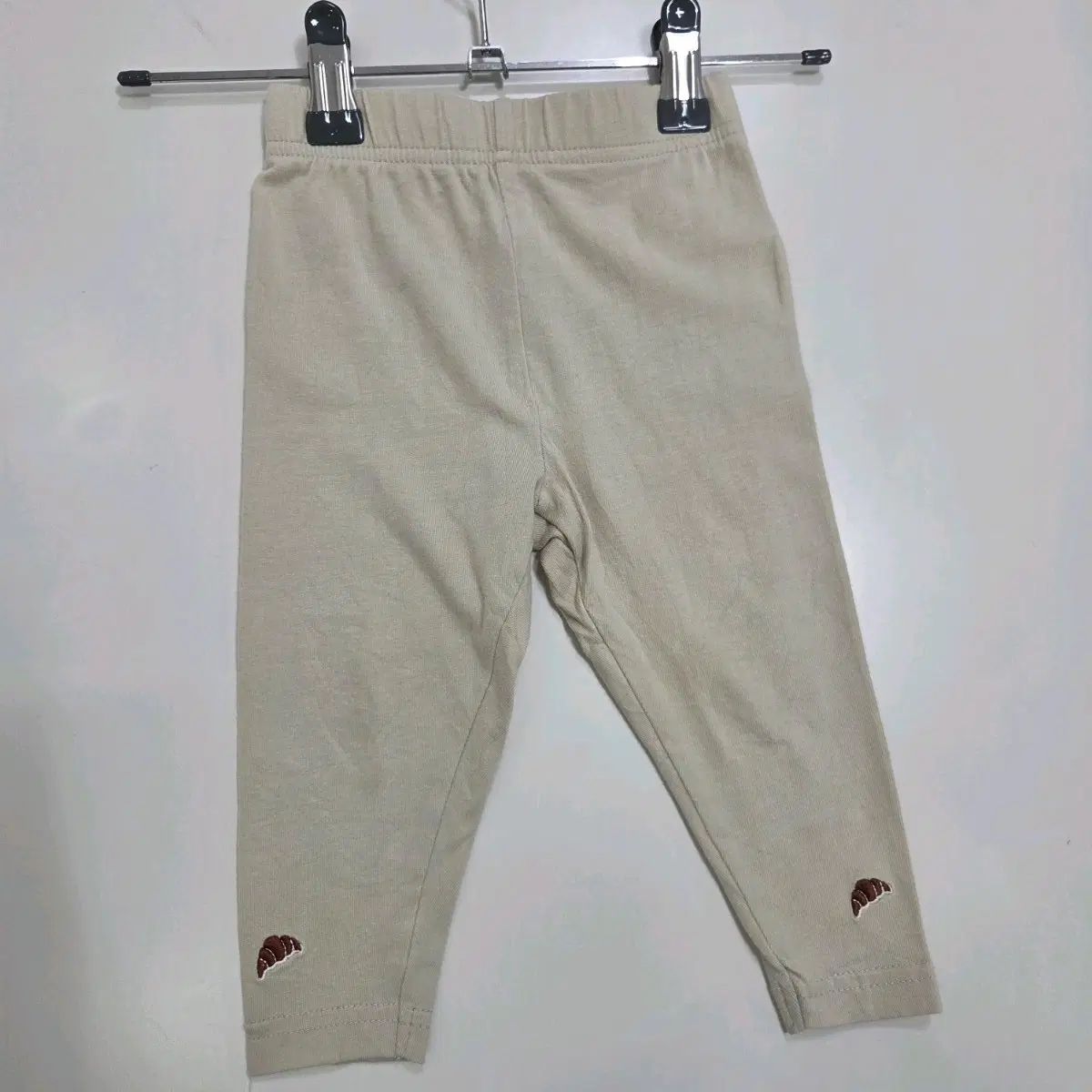 일본 80 아동 크로와상 자수 면 레깅스