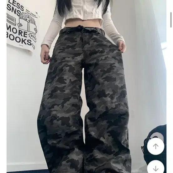 카모 루즈핏 데님 와이드 팬츠
