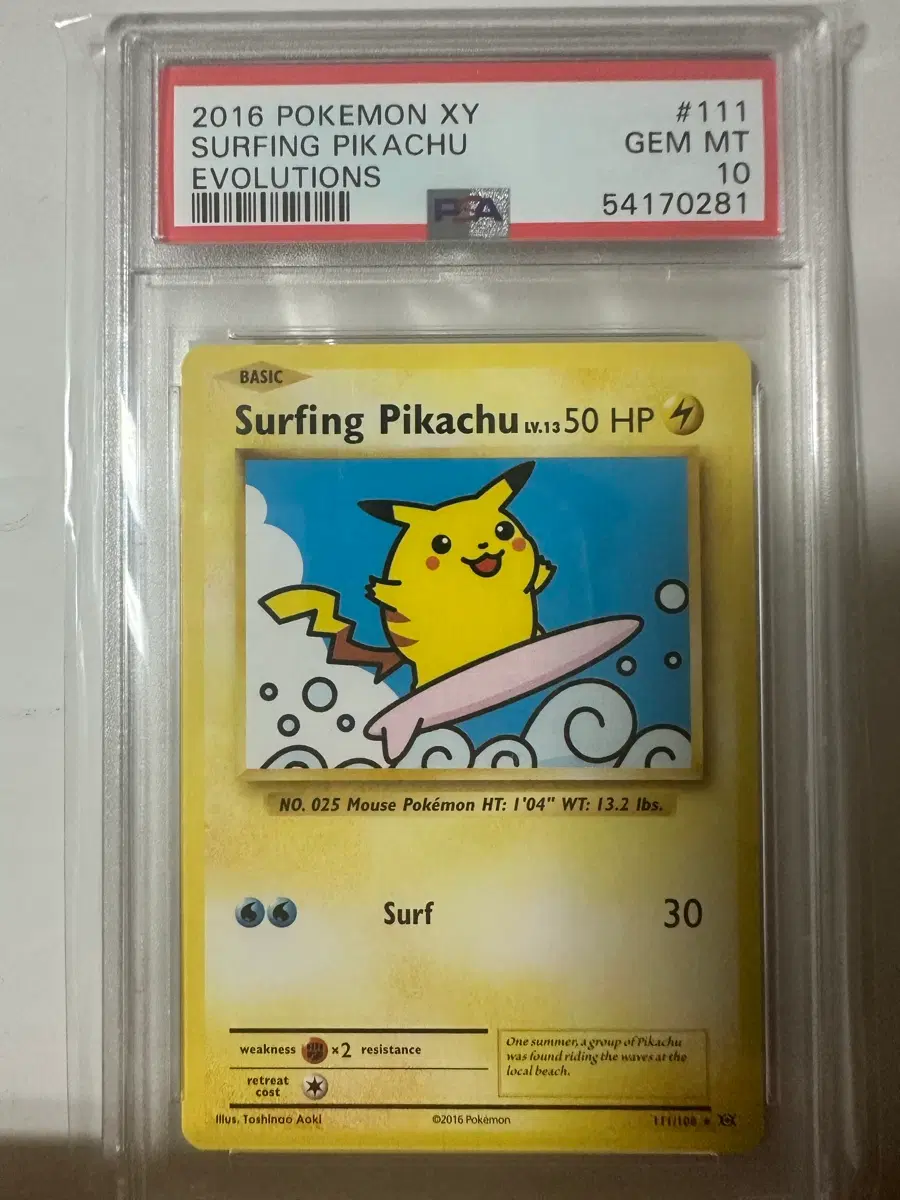 포켓몬스터 서핑피카츄 PSA10