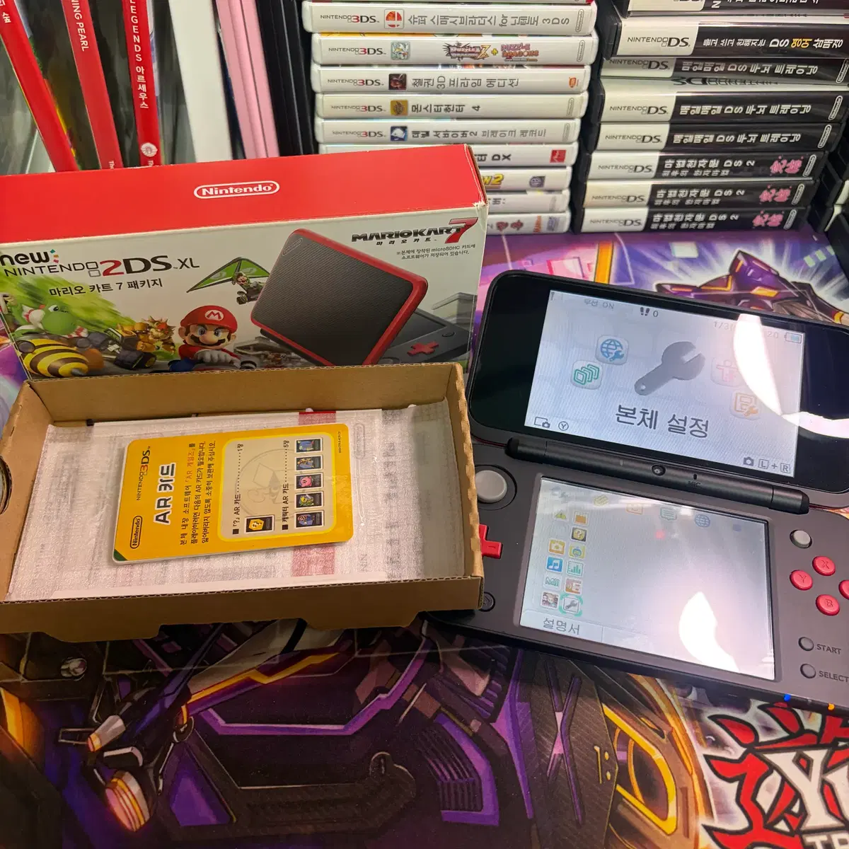 NEW 닌텐도 2DS XL 마리오카트7 패키지 에디션 게임기 풀박스