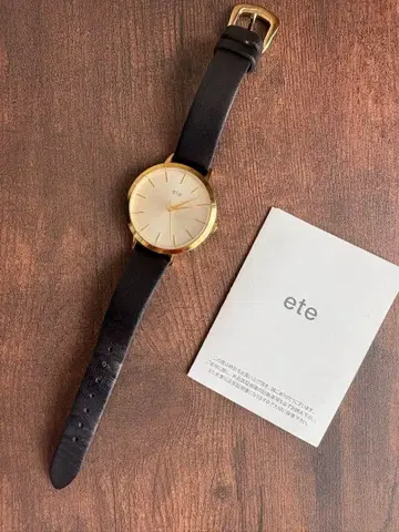 ete 손목시계 소가죽 골드 프레임