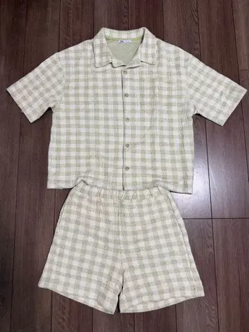 새상품 ZARA 체크 상하의 세트 L