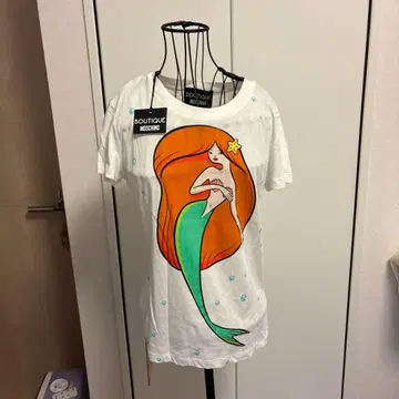 BOUTIQUE MOSCHINO 인어 프린트 T셔츠 화이트