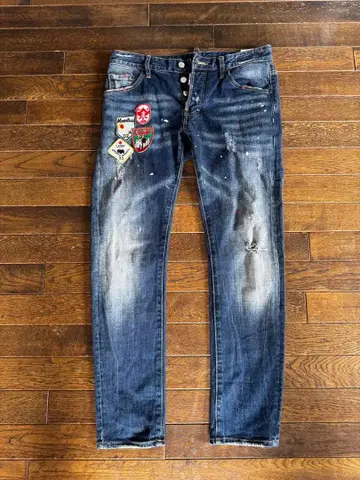 DSQUARED2 디스퀘어드 데님 48 와펜 페인트 이탈리아제