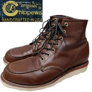 90's CHIPPEWA 블랙 택 모크 토 워크 부츠 8.5D