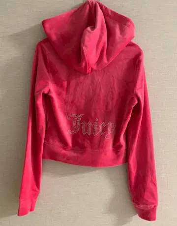Juicy Couture 벨로아 후드티 핑크 미국 사이즈 XS