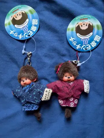 온천 몬치치 봉제 인형 마스코트 2체 세트