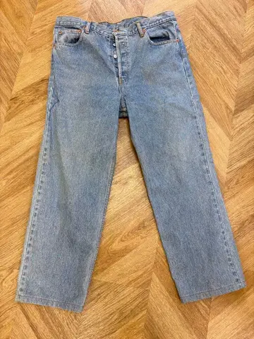 Levi's 501 버튼 플라이 데님 팬츠 라이트 블루