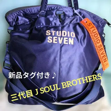 택 포함 새상품 STUDIO SEVEN 새틴 헬멧 백 2WAY 네이비