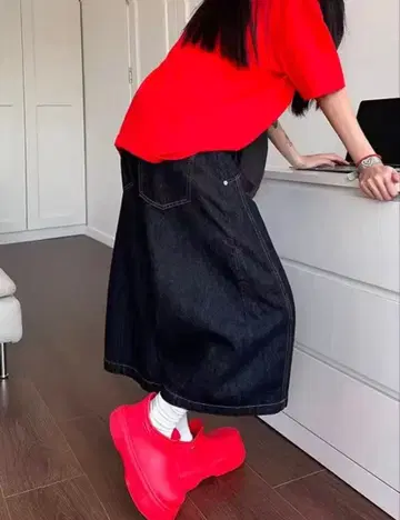 빈티지 와이드 실루엣 데님 하프 팬츠