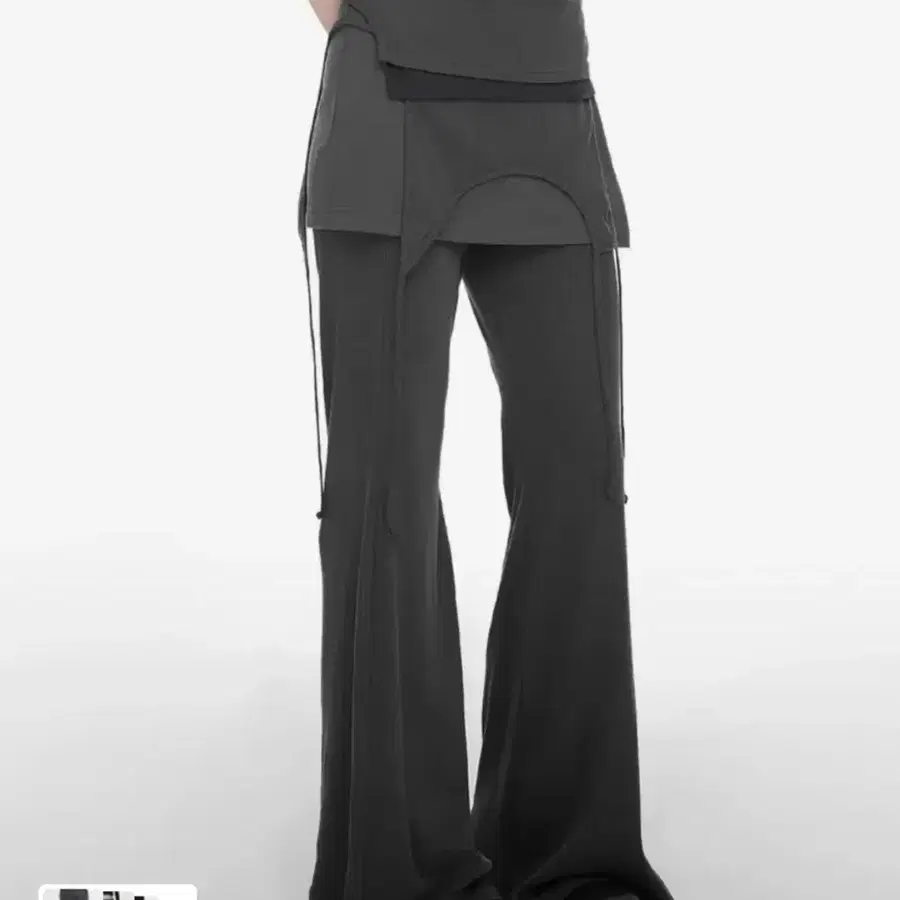 나체 MIXED LAYERED SKIRT PANTS 스커트팬츠 차콜