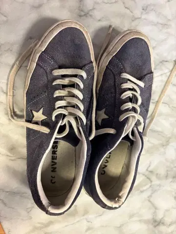 CONVERSE ONE STAR 스웨이드 스니커즈 네이비