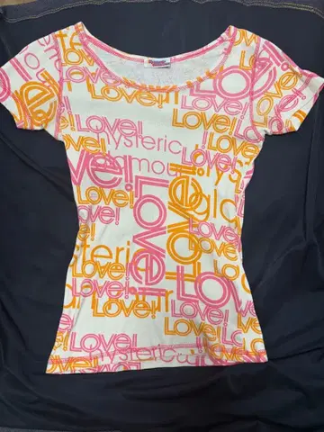 HYSTERIC GLAMOUR LOVE 패턴 반팔 T셔츠