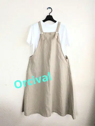[컨디션 최상] Orcival 린넨 점퍼 스커트 아이보리