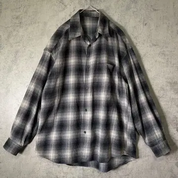 FREAK'S STORE 옴브레 체크 셔츠 블랙 코튼 M