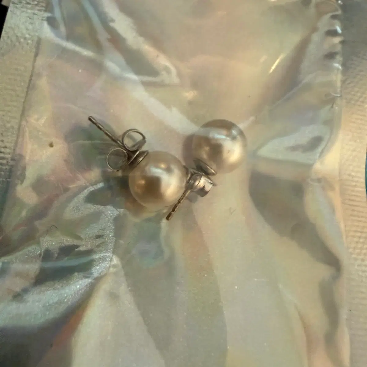 8mm 진주 착붙 귀걸이