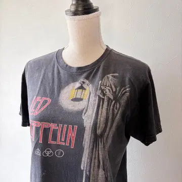 빈티지 멕시코제 레드 제플린 그래픽 T셔츠 블랙 면 코튼