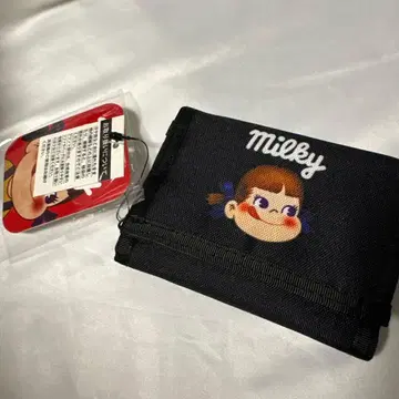 절판 Mickey/후지야 페코짱 3단 폴더형 지갑 블랙 나일론