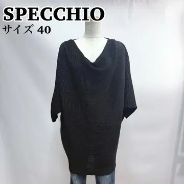 새상품급 SPECCHIO 스페치오 셔틀 플리츠 티셔츠 돌먼 블랙