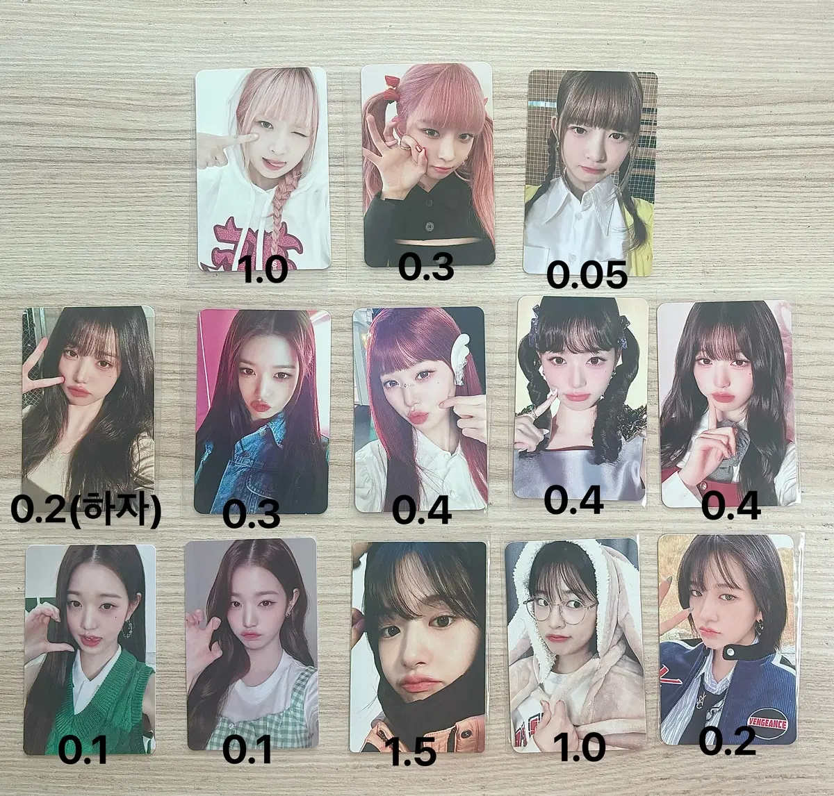 아이브 포토카드 원영, 유진, 레이(앨범, 파파존스, 네파 등)