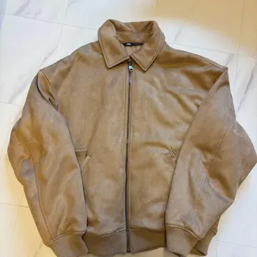 ZARA 페이크 스웨이드 블루종 베이지