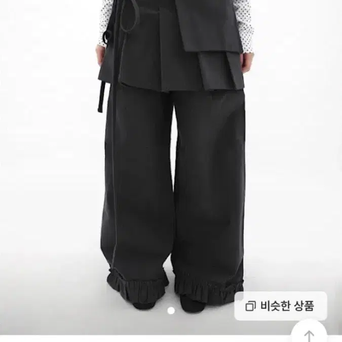 플리츠 랩 스커트팬츠 블랙