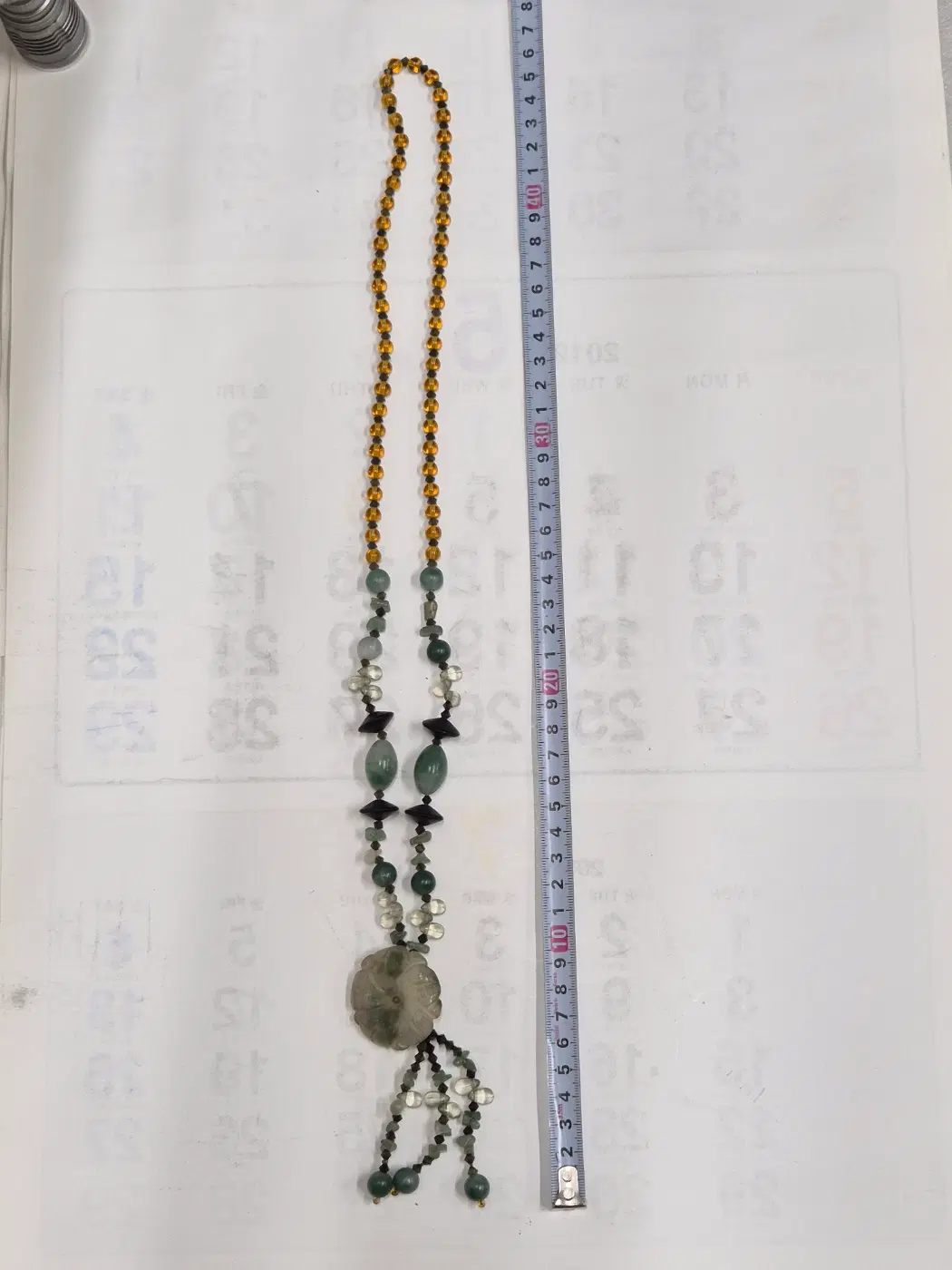 [도자기공주 골동품] 이쁜 옥 목걸이 (657번) ++ 블