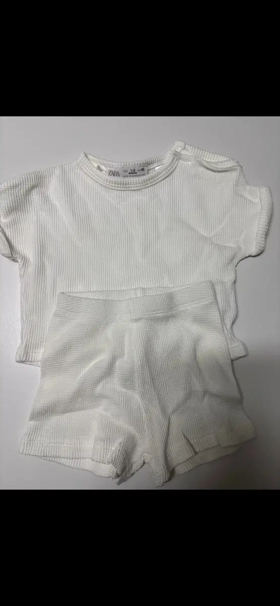 ZARA 아기 와플 상하복 1-3개월