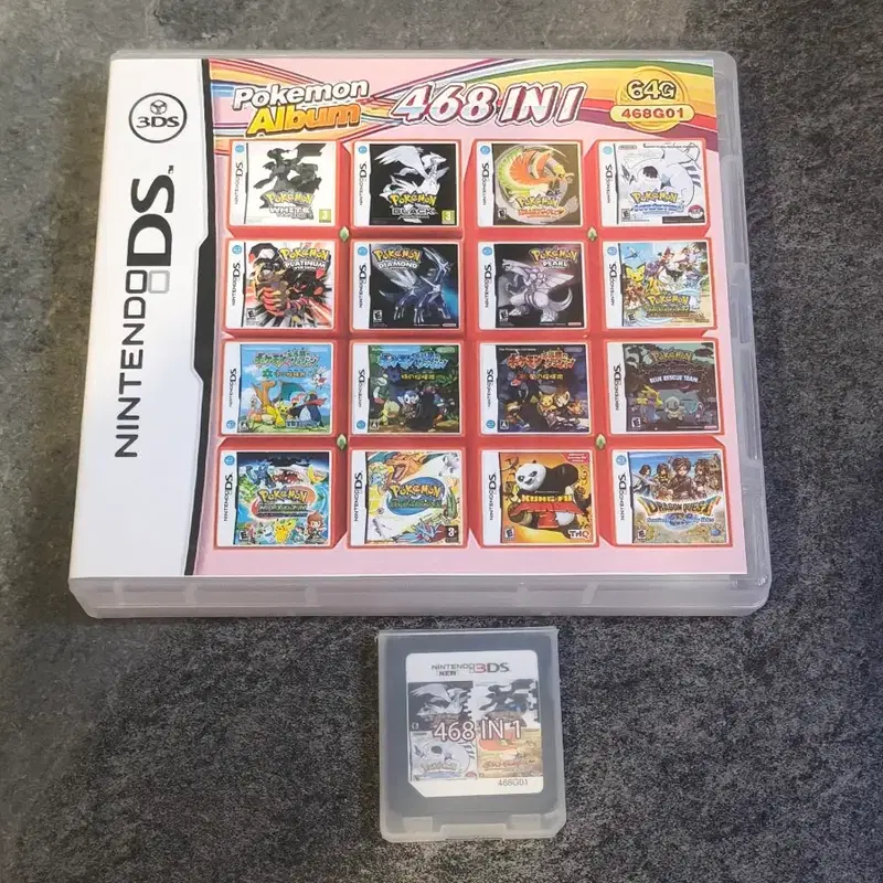 닌텐도 nds 3ds 게임칩 468in1 포켓몬스터합집 영어판