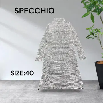 3045 SPECCHIO 셔틀 플리츠 하이넥 원피스 사이즈 40