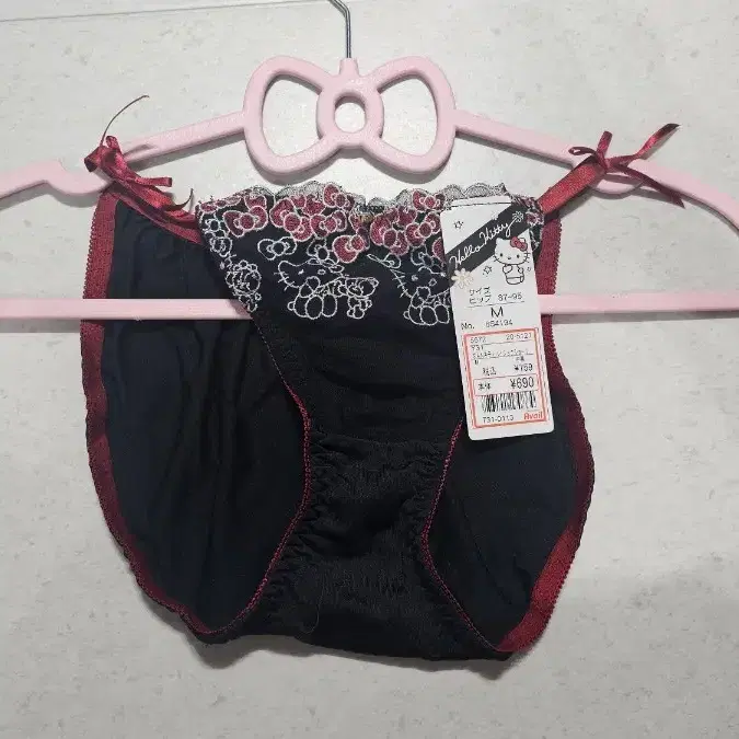 일본)헬로키티 자수 팬티 블랙레드 M