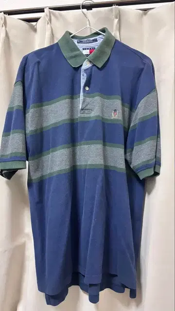 TOMMY HILFIGER 보더 피케 셔츠 반팔 구제 의류