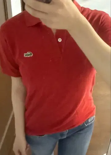LACOSTE 라코스테 반팔 피케 셔츠 레드