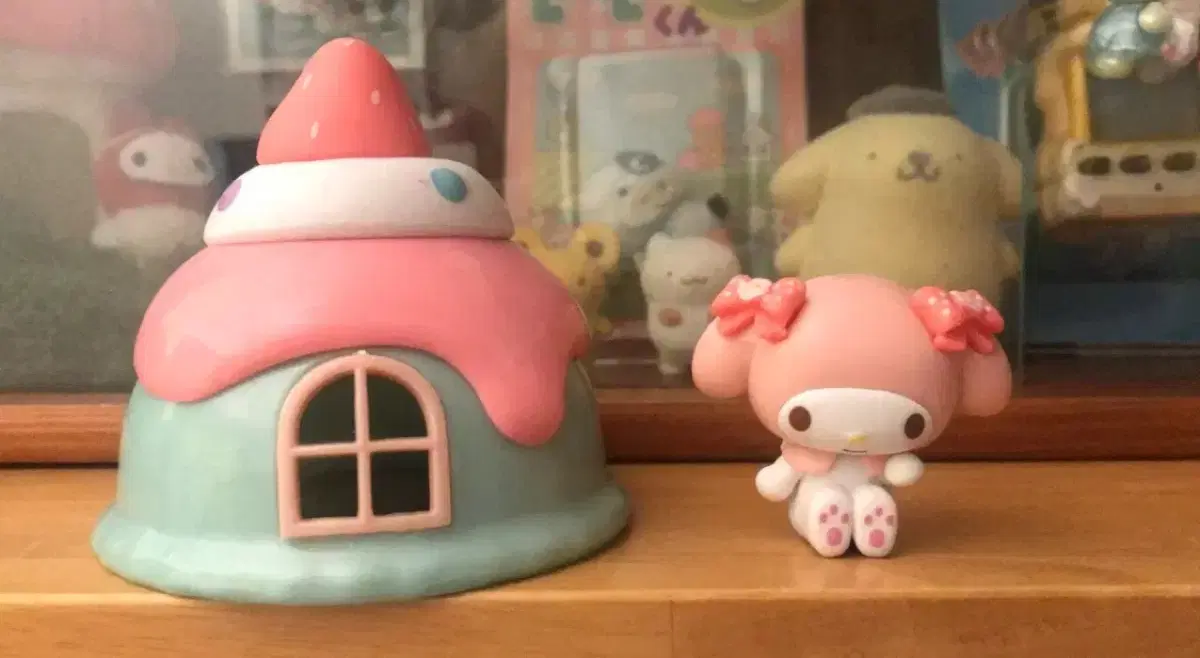 레어! 일본고전풍 마이멜로디 아이스크림 하우스 피규어 인형 세트