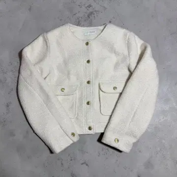 ZARA 부클레 가디건 화이트 자켓
