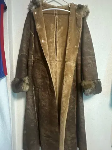 MONNALISA 롱 코트 페이크 무스탕 이탈리아제