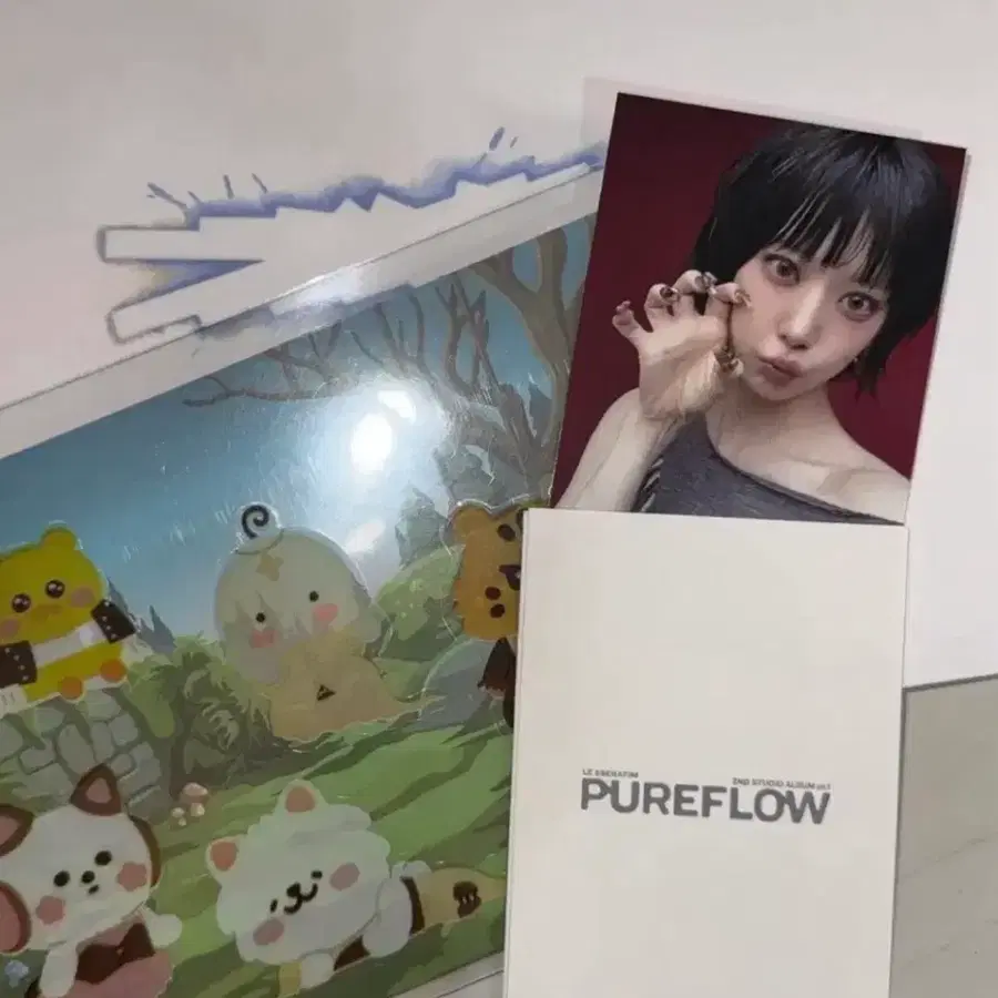 [최저가/빠른배송] 르세라핌 사쿠라 붐팔라 공방포카 스티커 슬로건 포함