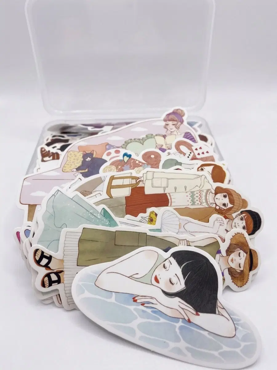 [인스] 다꾸용 감성 인물 조각 스티커 (보관 케이스 포함)