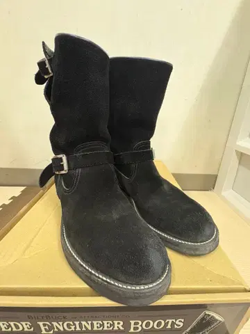 BILTBUCK Lot.329 블랙 스웨이드 엔지니어 부츠 박스 포함