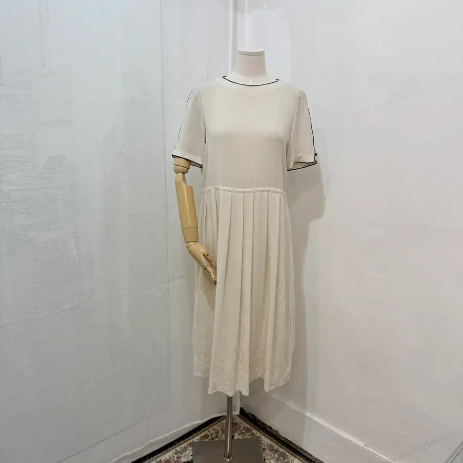 일본빈티지 라인 아이보리 롱원피스 롱드레스 jpn 4854