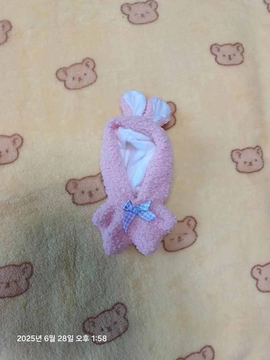 뽀글이 핑크 토끼 10cm 인형 옷 (착용 안 한 새상품)
