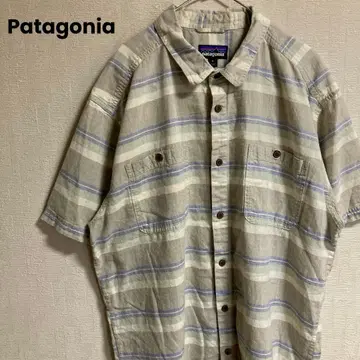 Patagonia 백 스텝 셔츠 헴프 오가닉 코튼 보더