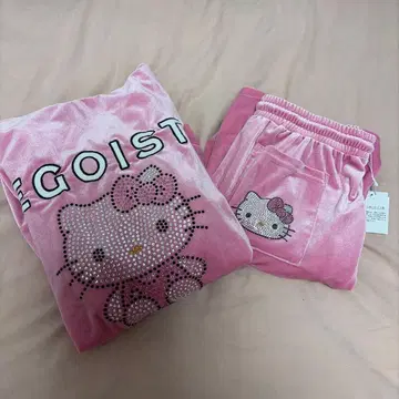 EGOIST 키라키라 Hello Kitty 벨로아 셋업 핑크