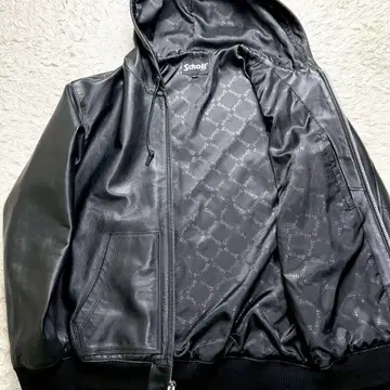 미사용급/현행/XL SCHOTT 가죽 후드티 가죽 자켓 후디
