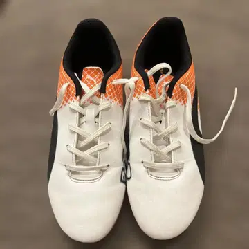 PUMA evoSPEED 축구 스파이크 화이트 오렌지