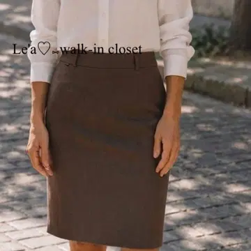 Calvin Klein 타이트 스커트 깔끔한 캐주얼 수트 브라운