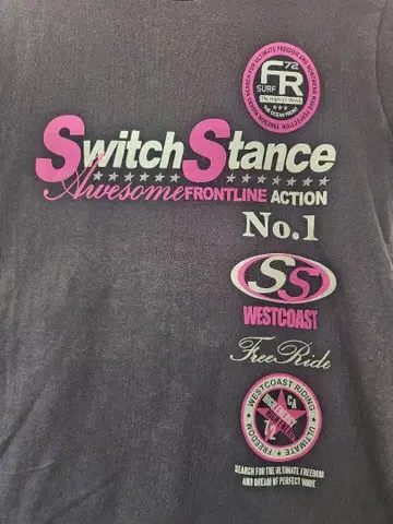 THRUXTON Switch Stance 티셔츠 블랙과 핑크 2L
