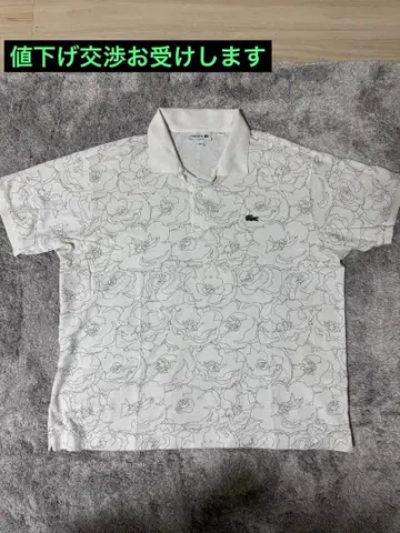 LACOSTE 피케 셔츠 꽃무늬 화이트