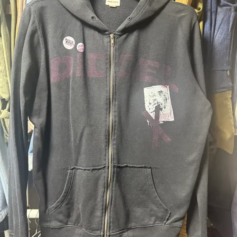 디젤 후드집업 XL 블랙
